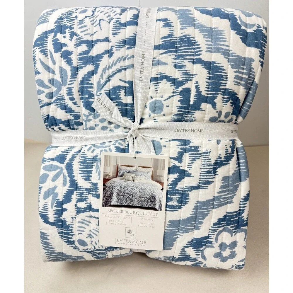 Levtex Home 3PC Full/Queen Becker 100% Cotton Quilt And Shams Set